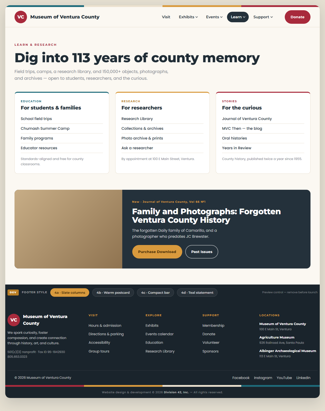 Learn page
